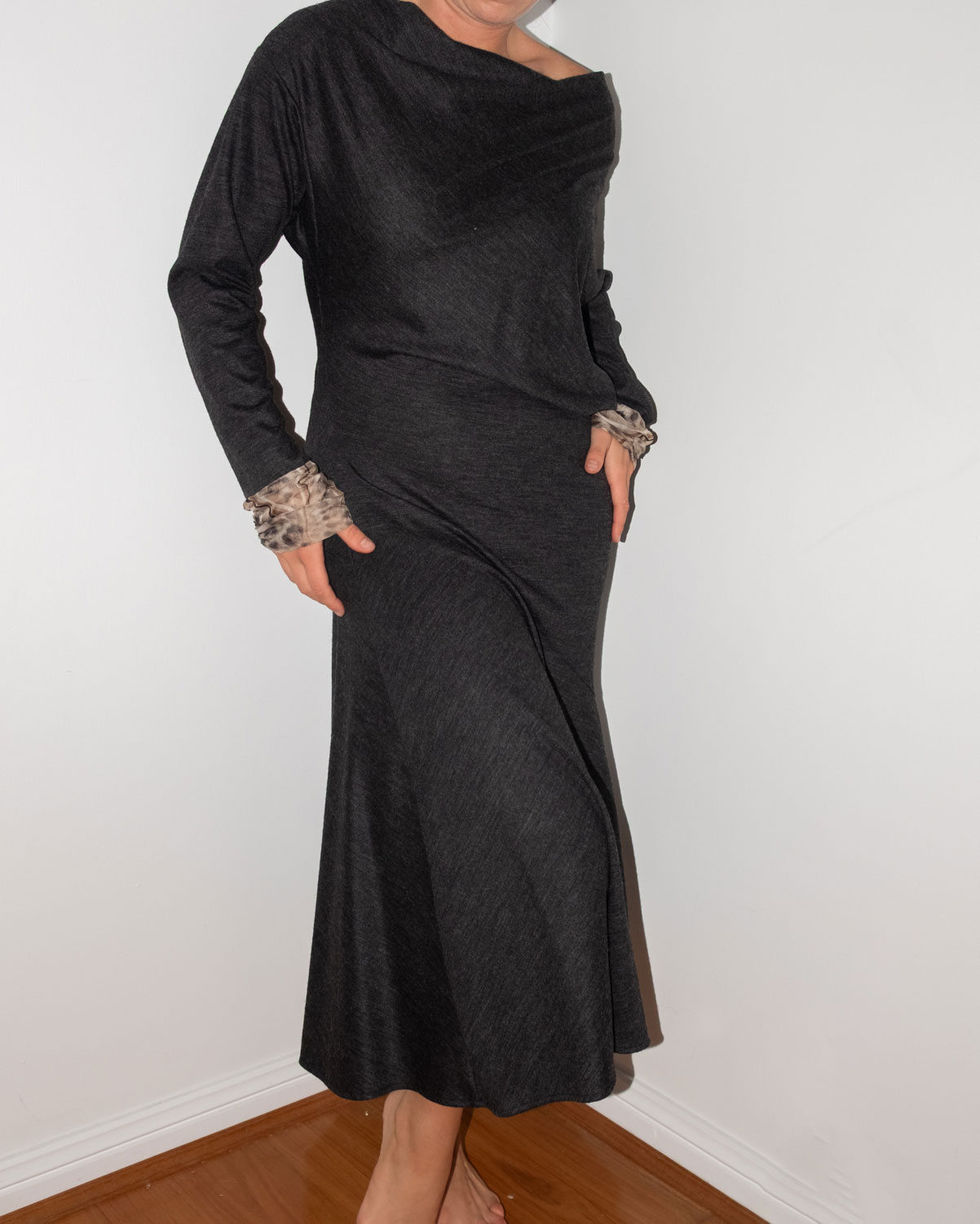 Roberto Cavalli Wool Draped Dress